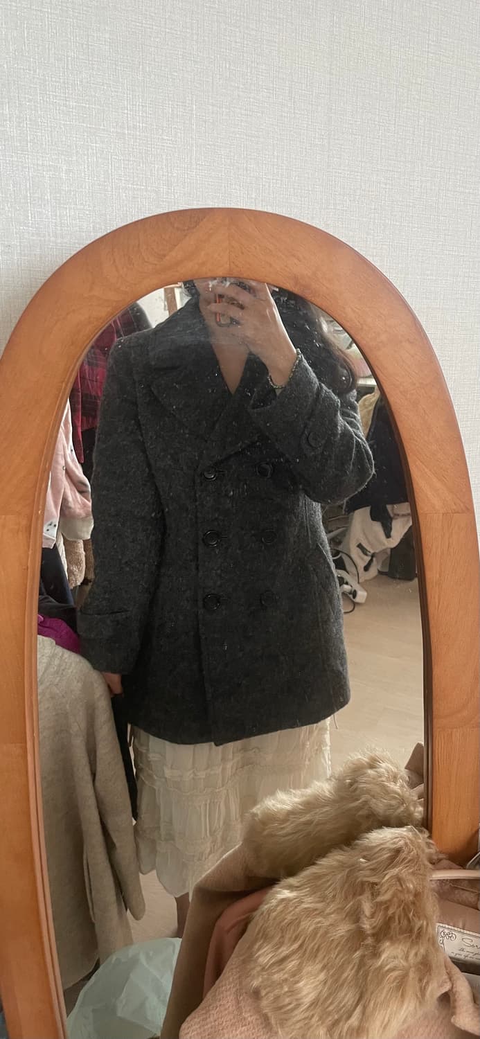 모리걸 빈티지 도쿄모리 차콜 울코트 🤍🖤 상품이미지6