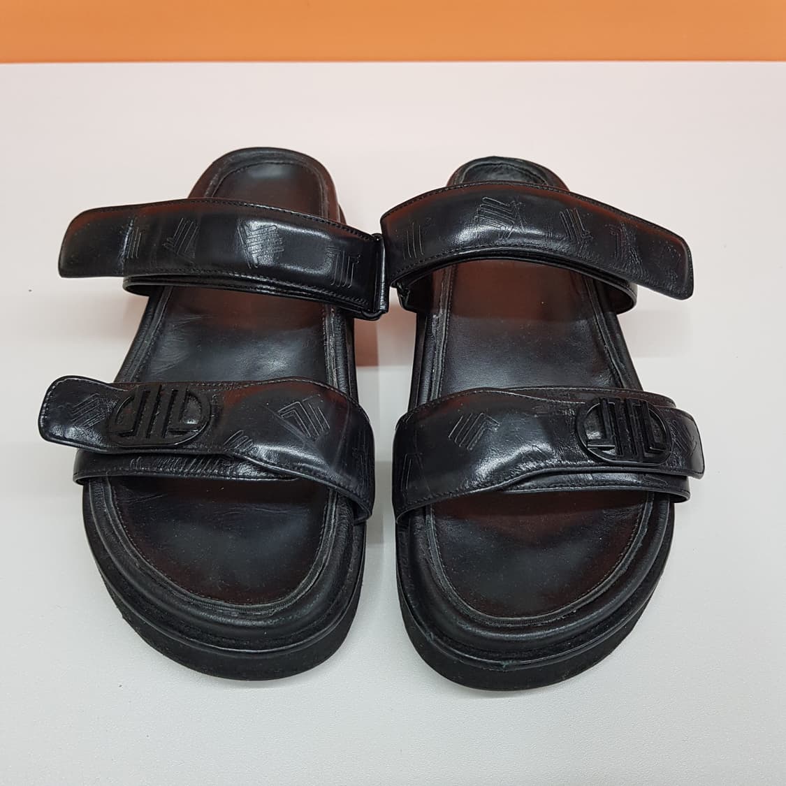 랑방(LANVIN)  레더 더블 스트랩 샌들 230사이즈 상품이미지1