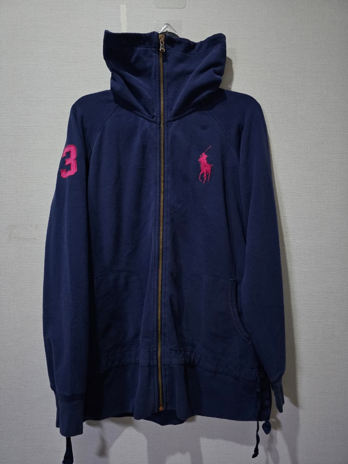 폴로 POLO 빅포니 핑크 네이비 후드집업 95 / M 상품이미지1