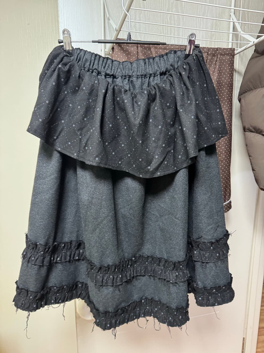 허그유어스킨 아가일케이프 미디스커트 상품이미지3