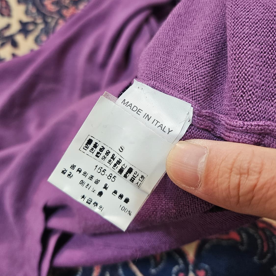 MARIANI in Italy 메리노울 100% 퍼플 터틀넥 S size 상품이미지7