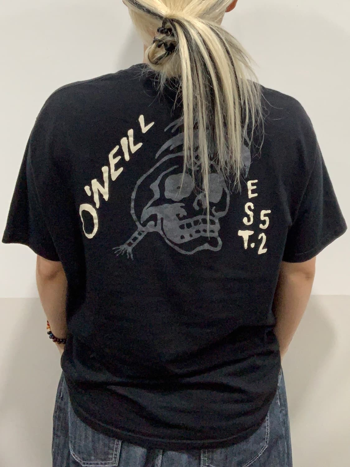(빈티지)Oneill 오닐 스컬 빅 프린팅 튜블러 반팔티셔츠 상품이미지1