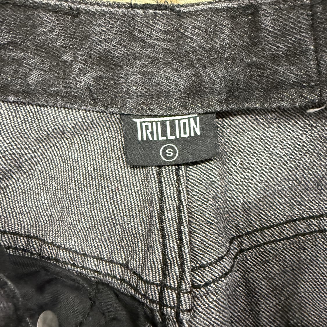 (S)트릴리온 TRILLION 흑청 와이드 카고데님팬츠 상품이미지2