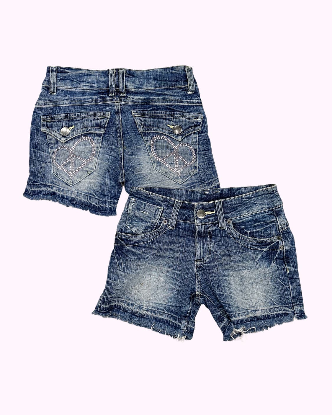 heart cubic denim shorts 상품이미지1
