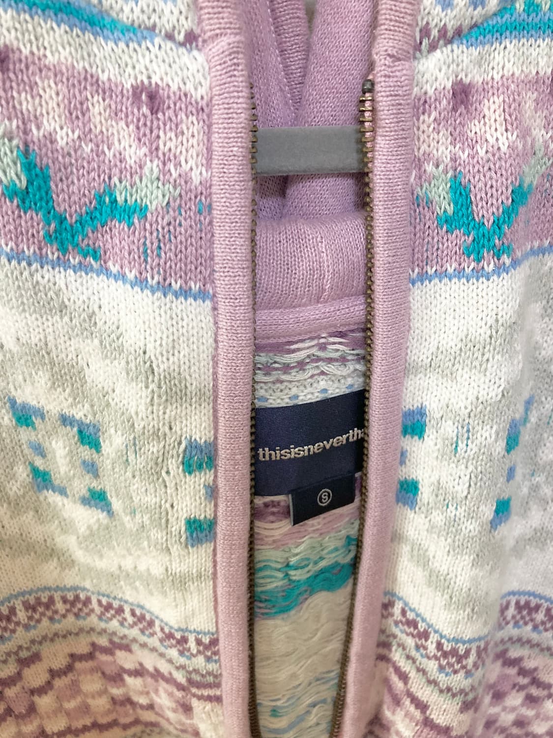 디스이즈네버댓 Hooded Zip Up Sweater Pink 상품이미지4