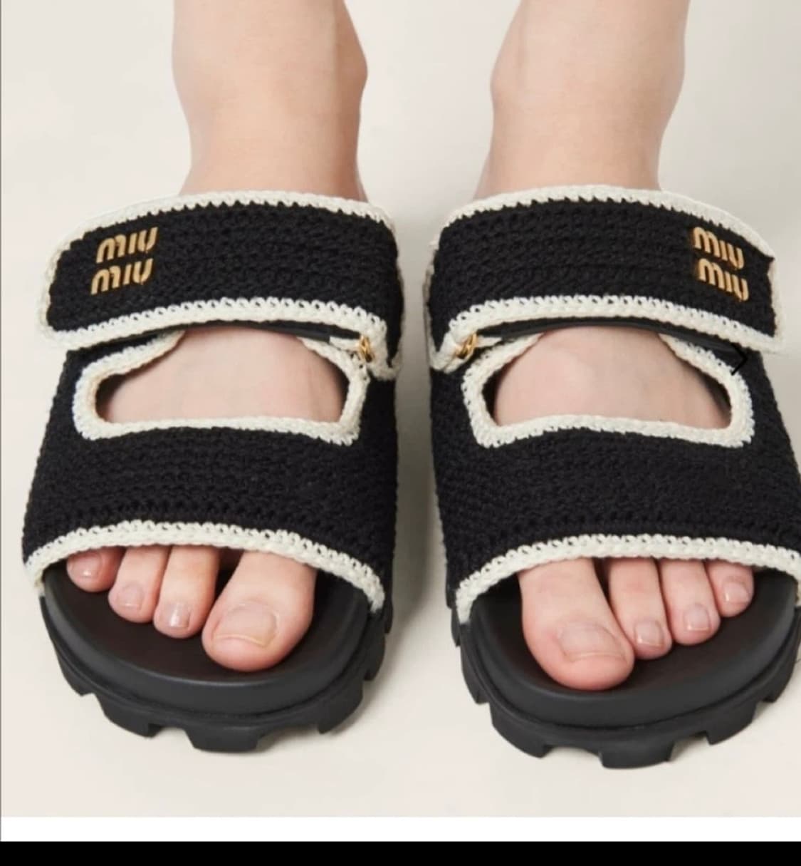 미우미우 크로셰 니트 샌들 36 상품이미지3