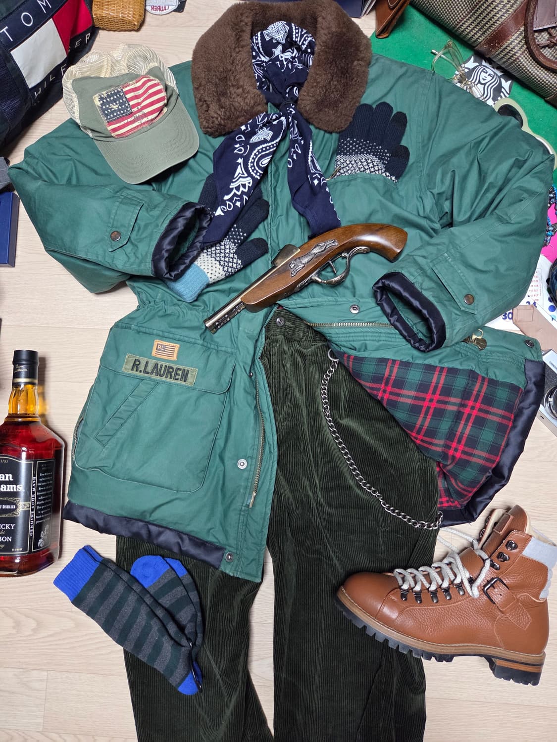 80s POLO RALPH LAUREN 램스 퍼 덕다운 파카 패딩 상품이미지2