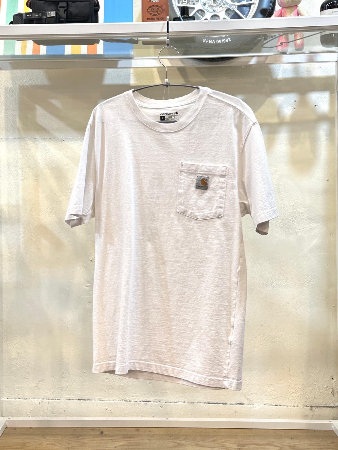 칼하트 포켓 반팔 티셔츠 화이트 S 상품이미지1