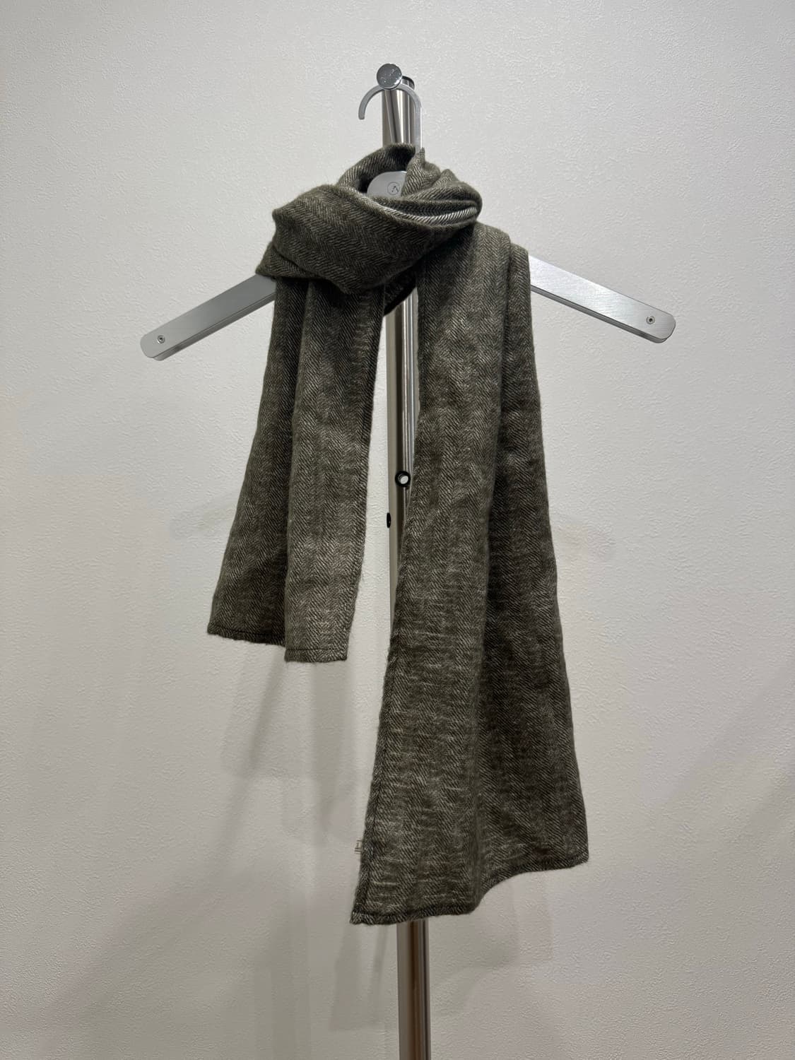 요지야마모토 라이트 카키 울 머플러 상품이미지1