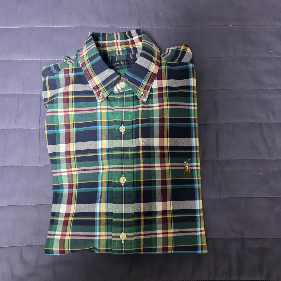 폴로 랄프로렌 코튼 셔츠 그린 체크 L 상품이미지3