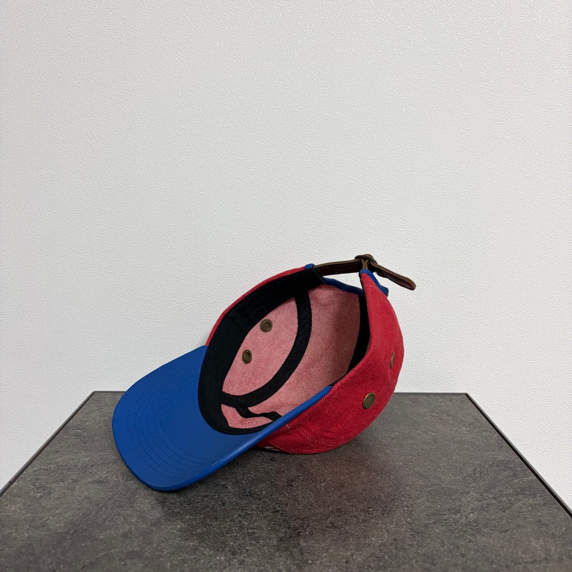 (OS) 슈프림 박스로고 캠프캡 모자 레더 바이저 레드 블루 상품이미지6