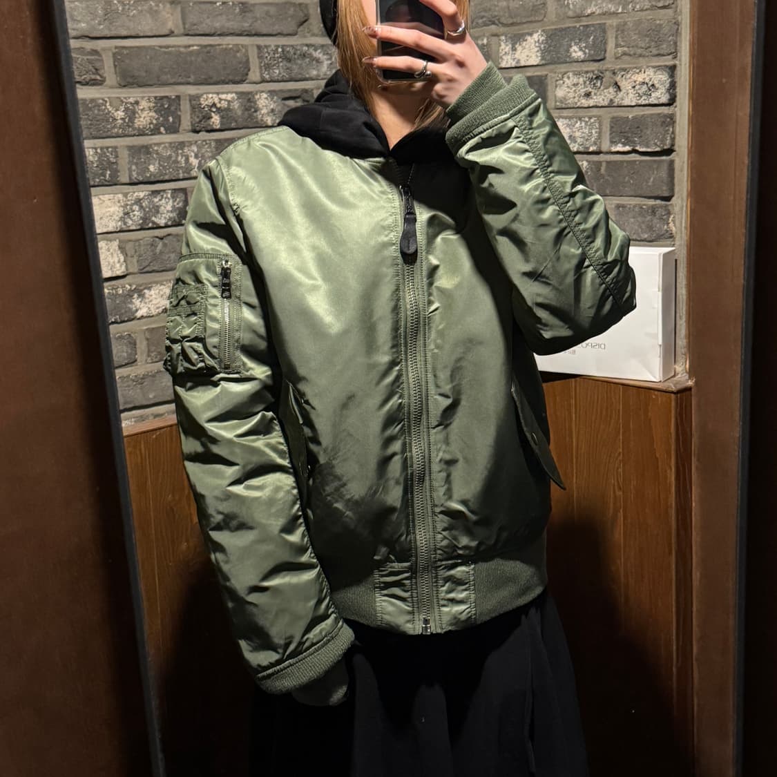 M) 알파인더스트리 MA-1 마원 항공점퍼 올리브 그린 상품이미지9