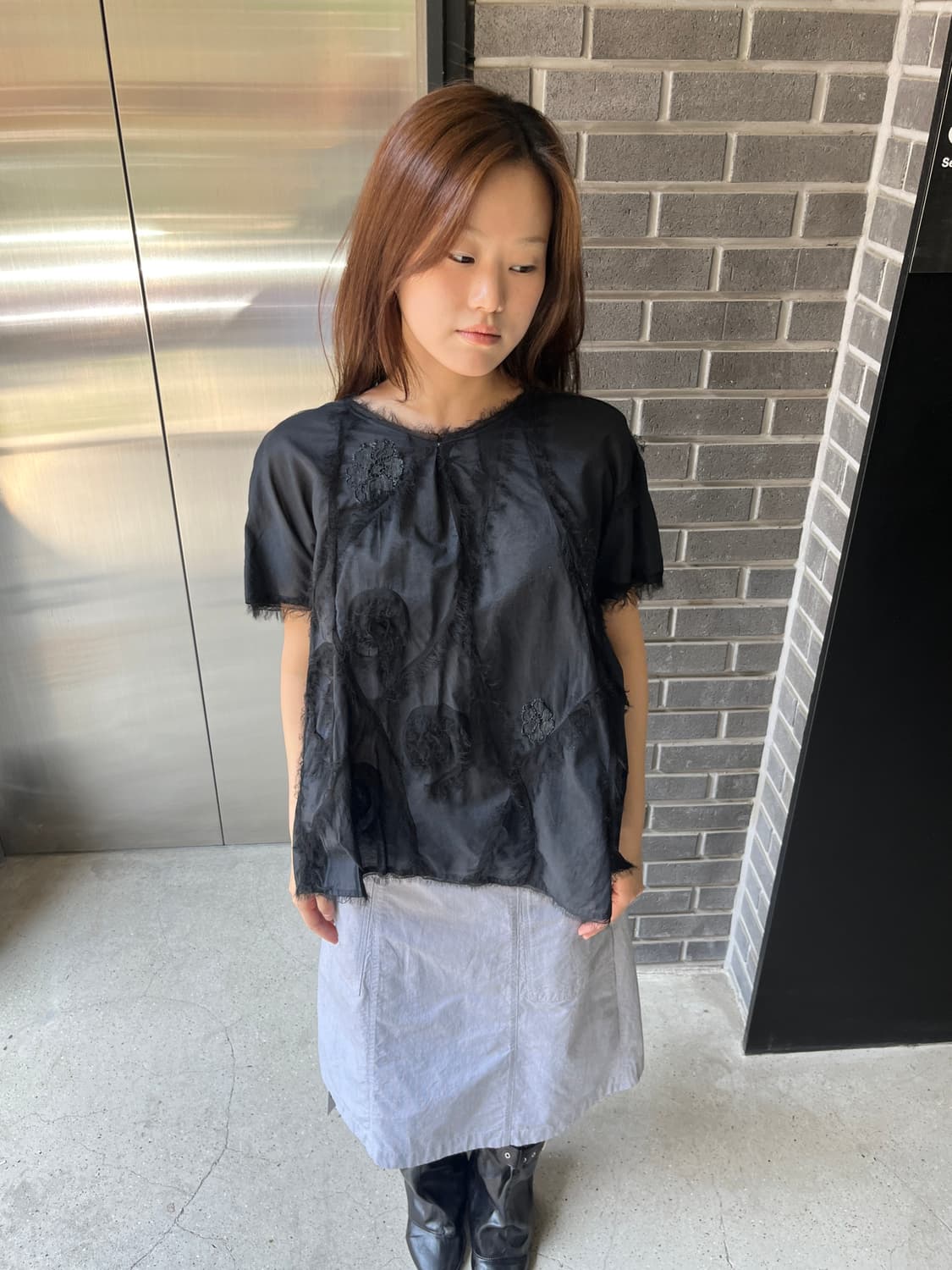 io comme io 레이스 자수 블라우스 상품이미지1