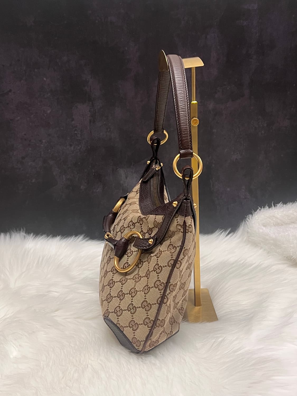 Gucci 구찌 GG 캔버스 홀스빗 모노그램 브라운 숄더백 핸드백 상품이미지4