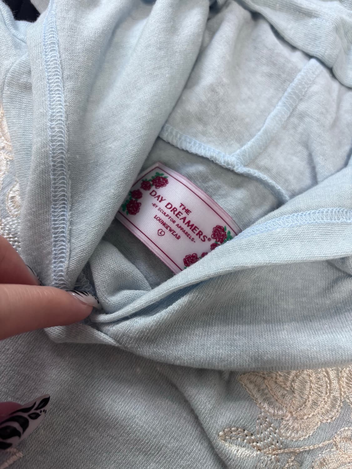 스컬프터 로즈 앙고라 후드티 베이비블루 L 상품이미지4