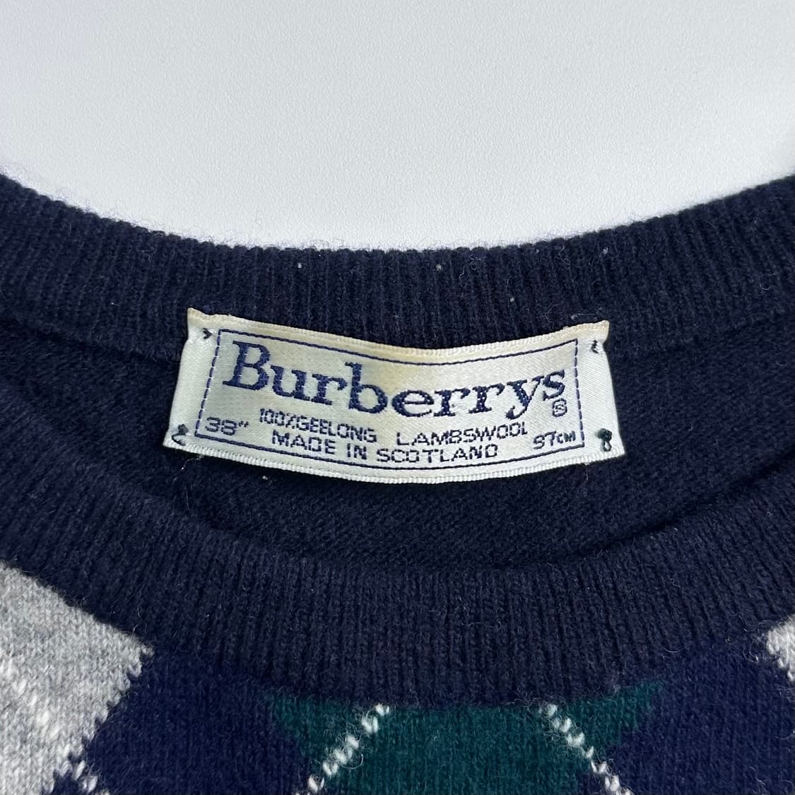 버버리 아가일패턴 울 반팔니트   상품이미지5