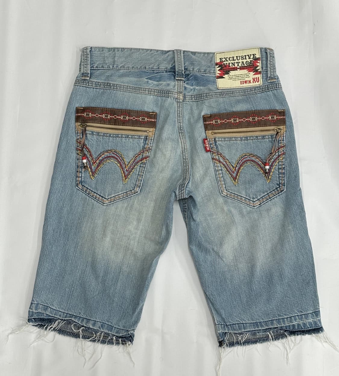 재팬 에드윈 보헤미안 연청 백포인트 빈티지 워싱 5부데님팬츠 반바지 상품이미지3