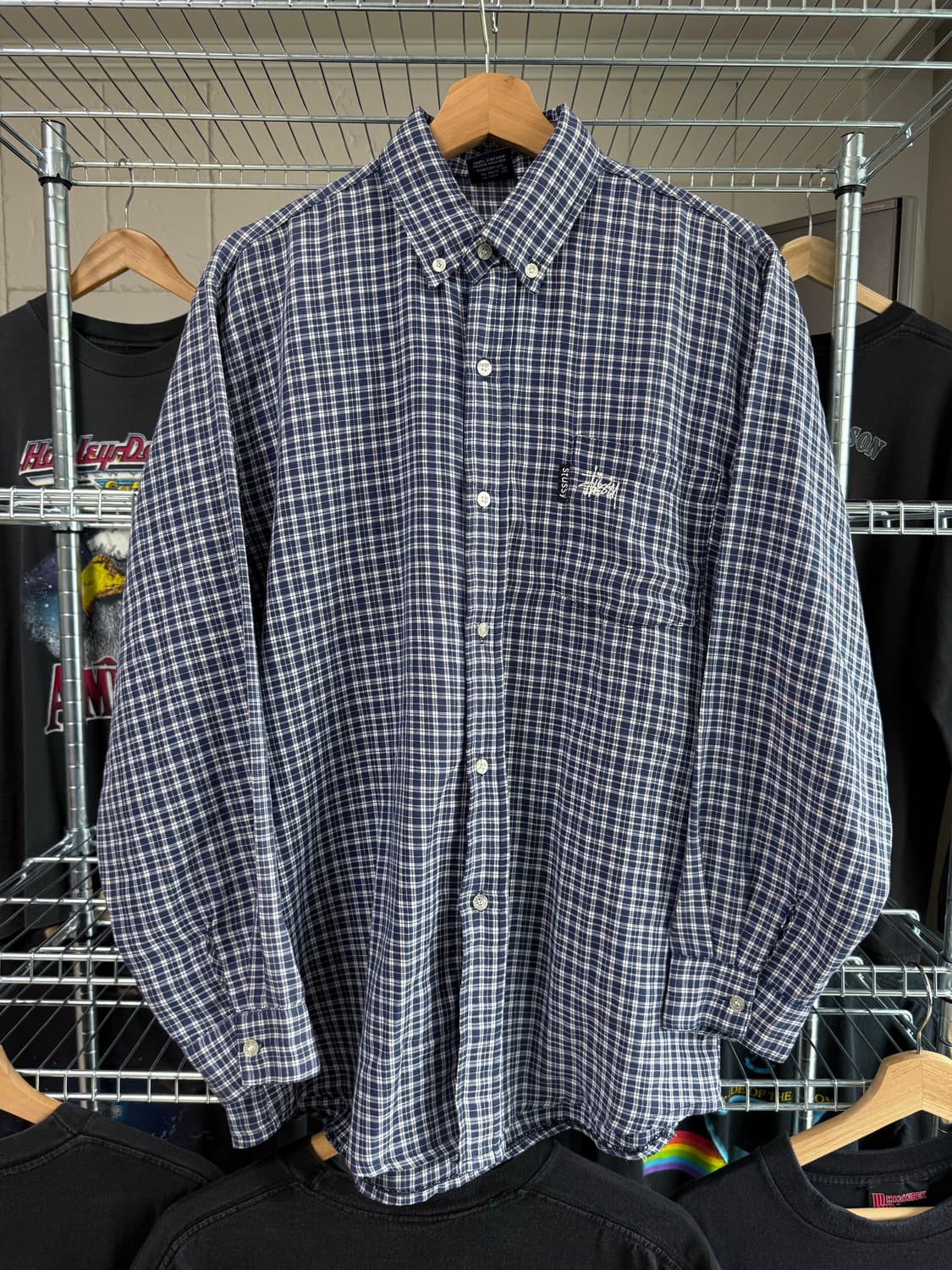 90s 스투시 체크 셔츠 상품이미지1