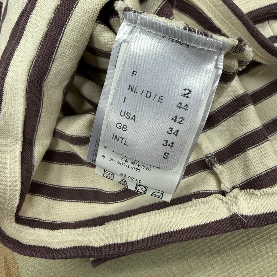 (S)세인트 제임스 Saintjames 앨보패치 스트라이프긴팔 티셔츠 상품이미지3