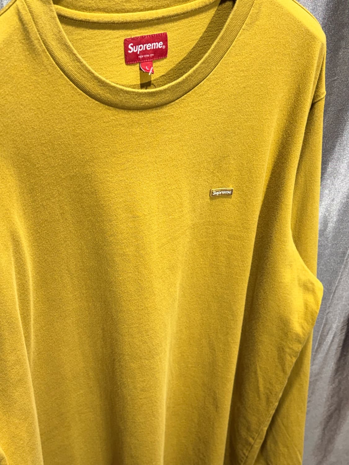 L SUPREME 슈프림 미니 박스로고 머스타드 롱슬리브 상품이미지4
