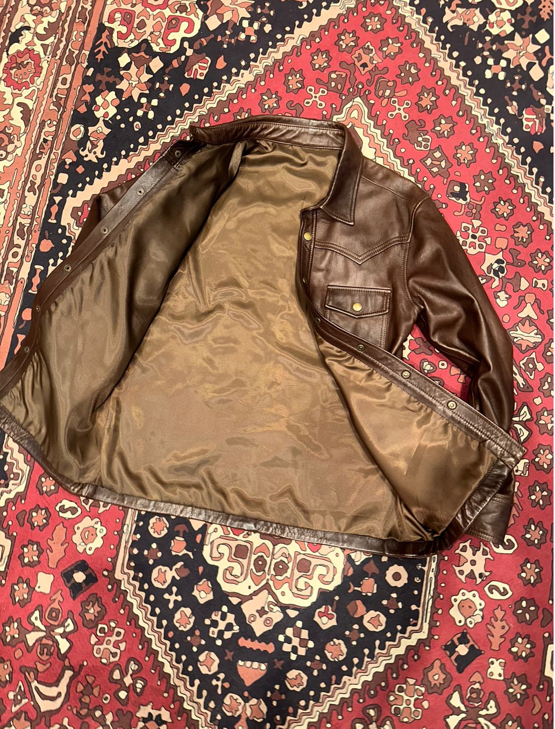 ( M-L ) 가죽셔츠 가죽남방 아메카지 워크웨어 가죽자켓 양가죽자켓 상품이미지3