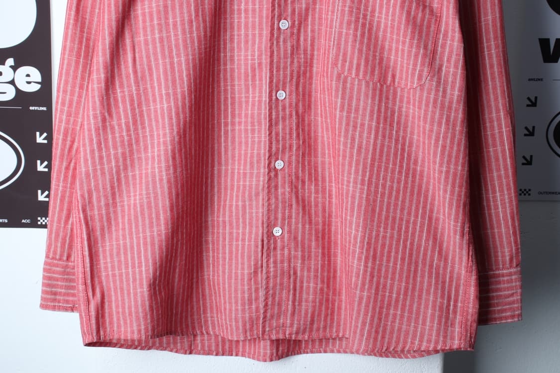 (L-XL) 파르티멘토 셔츠 남방 스트라이프 레드 아메카지-H32630 상품이미지4
