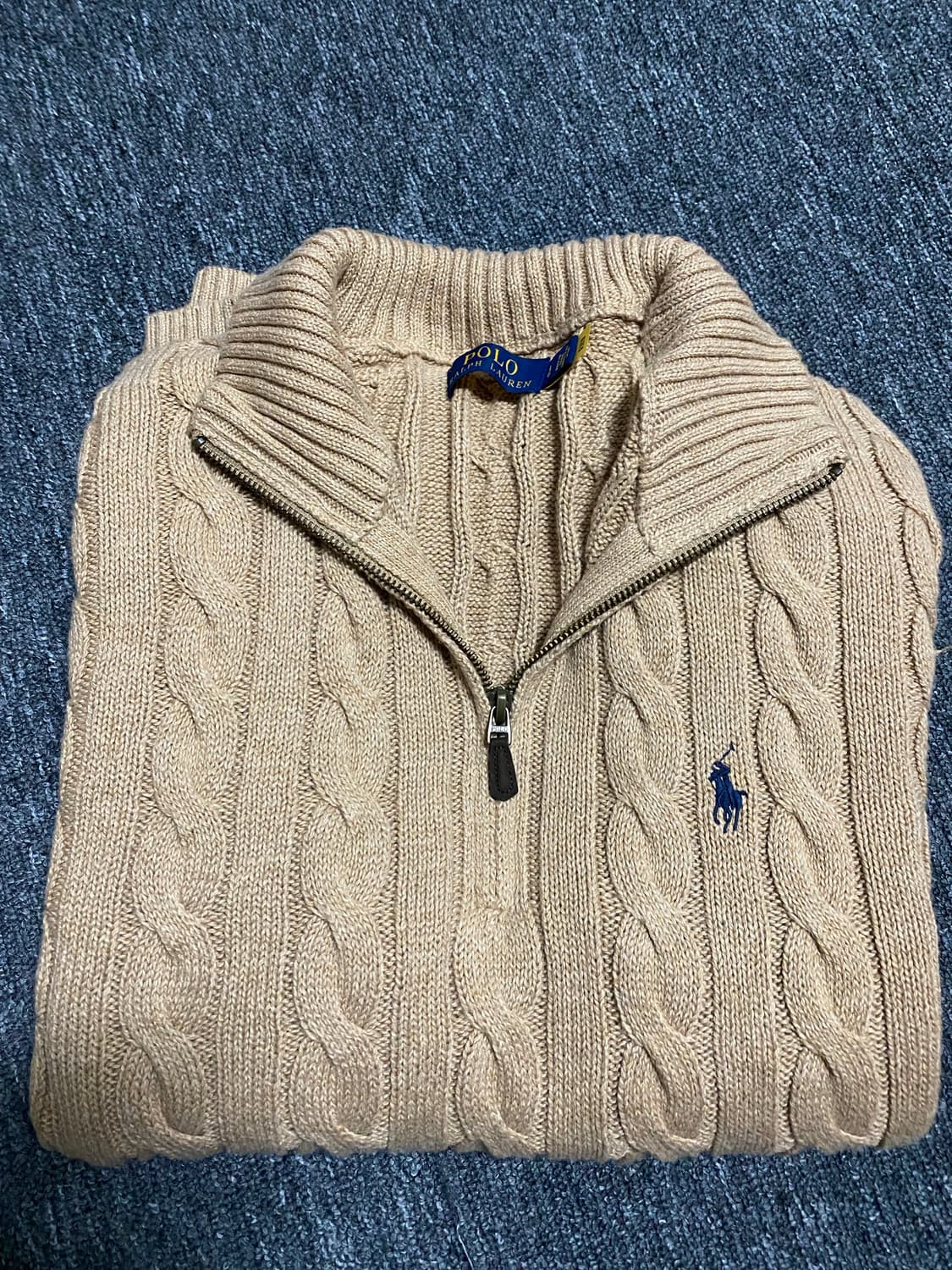 [정리] 1회착용  최신QR택 폴로 케이블 하프집업  급처 상품이미지3