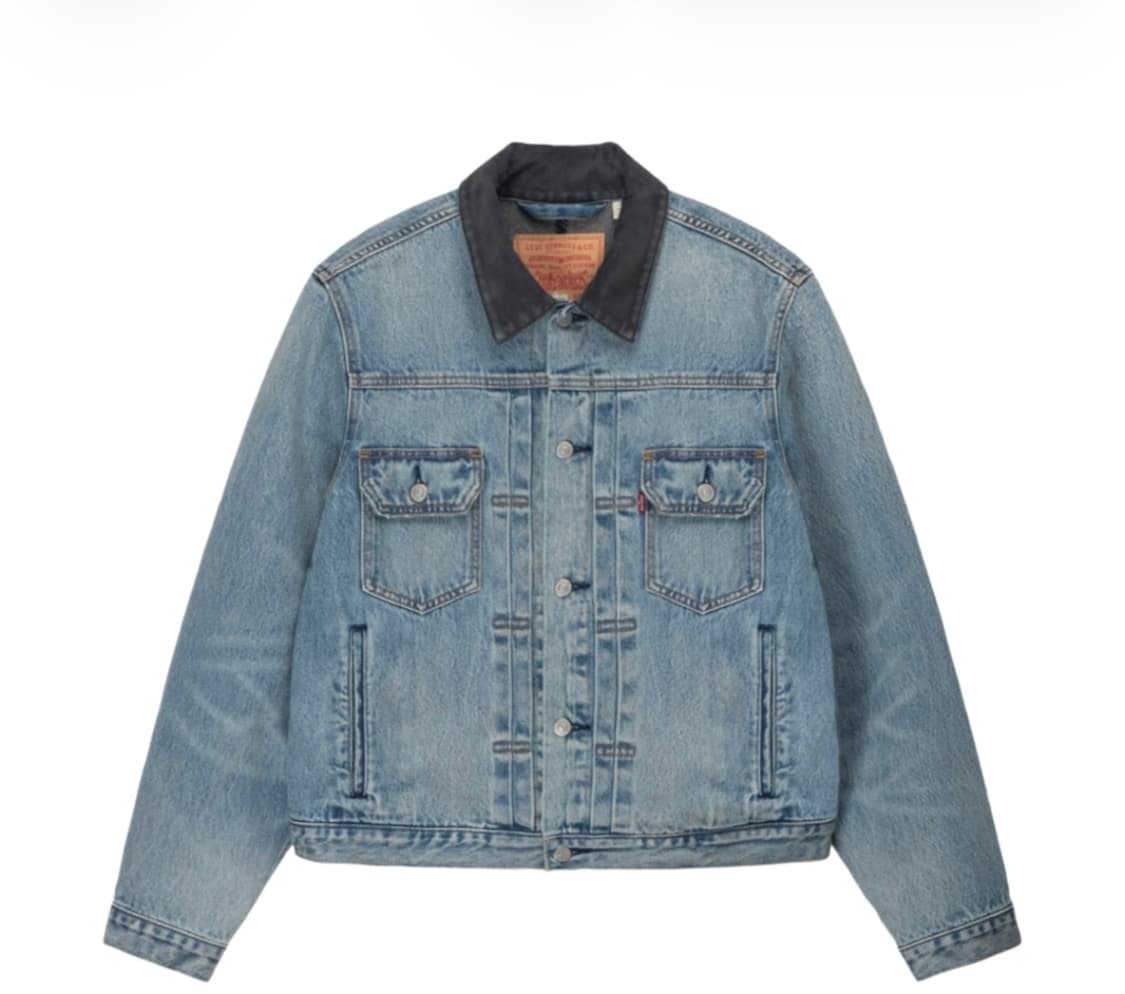 [S] 스투시 x 리바이스 엠보스드 트러커 자켓 인디고 상품이미지1