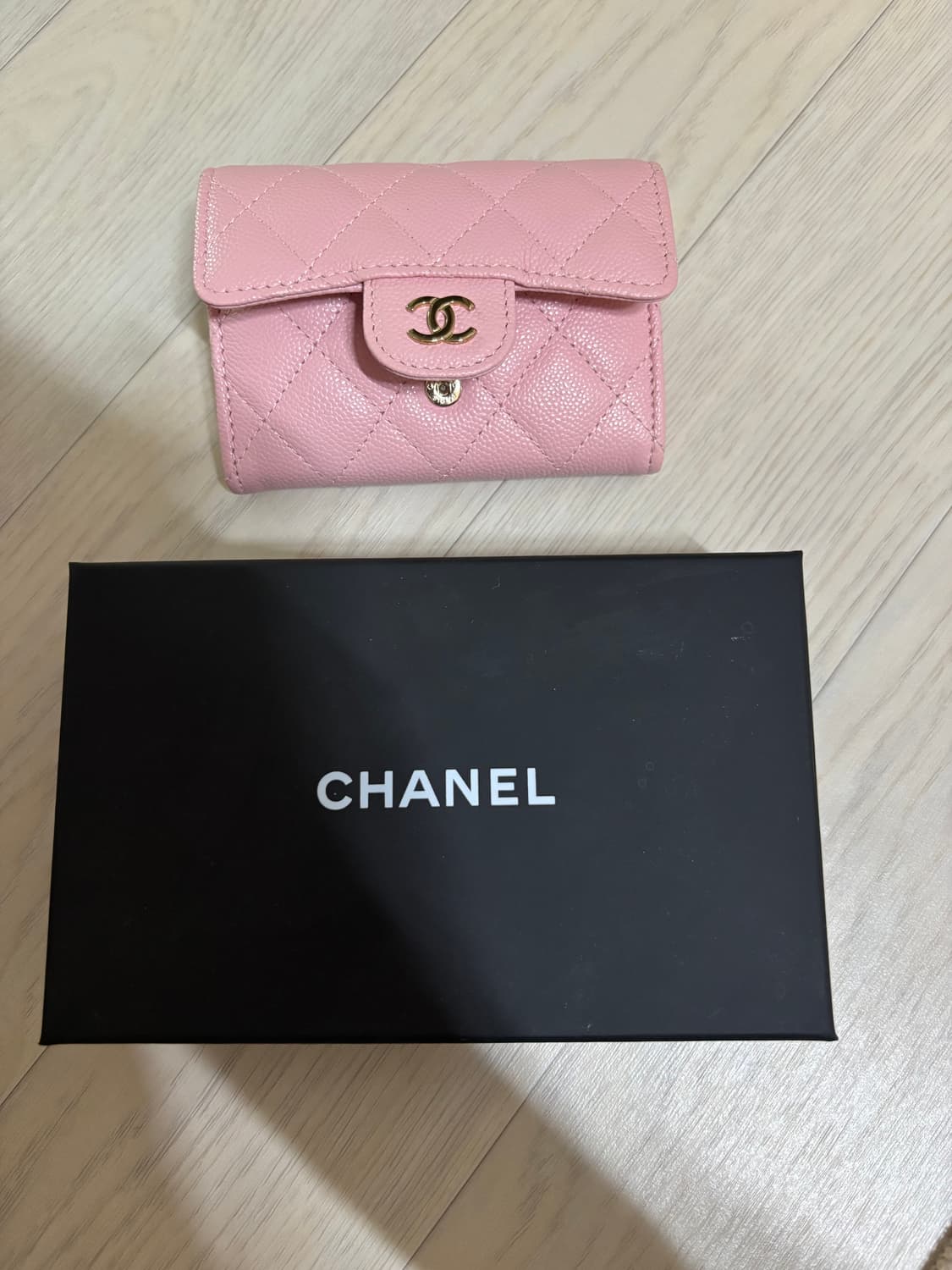 샤넬 캐비어 클똑 지퍼 핑크 지갑 상품이미지1