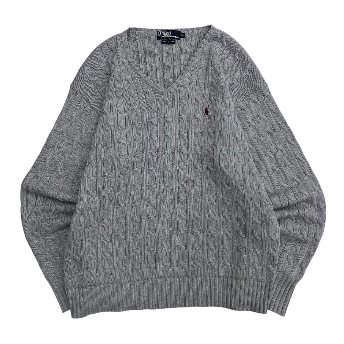 폴로 랄프로렌 와인포니 그레이 꽈배기 브이니트 100 상품이미지2