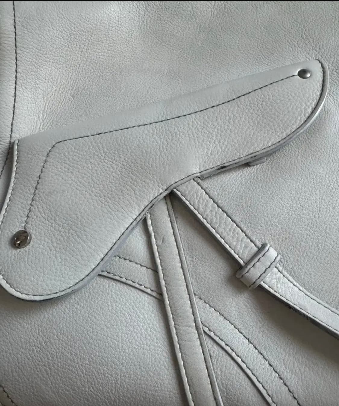 빈티지 디올 화이트 빅 새들백 크로스백 슬링백 메신저백 상품이미지10