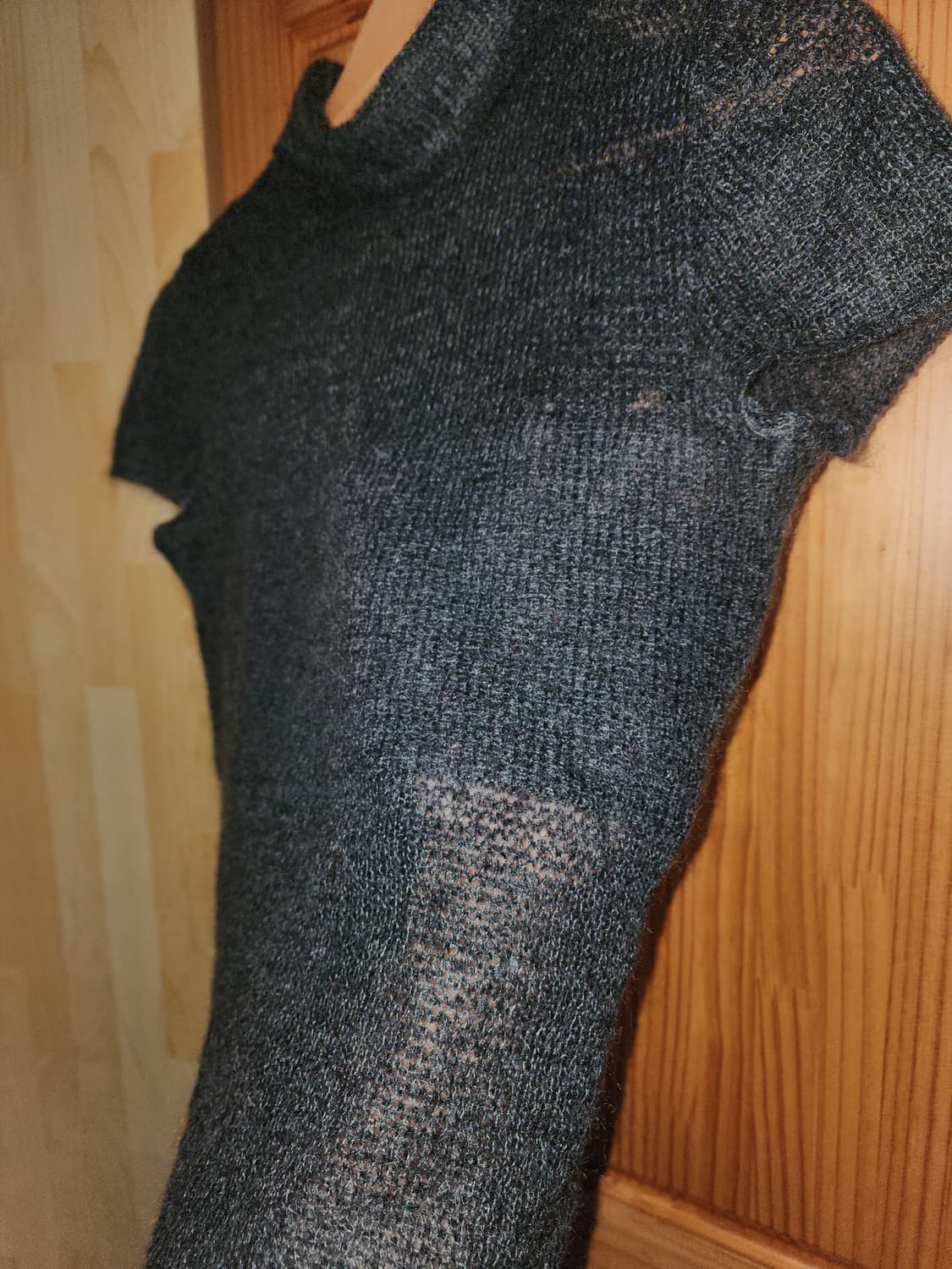 emporio armani 그린 그레이 울 반팔 폴라 니트 상품이미지3