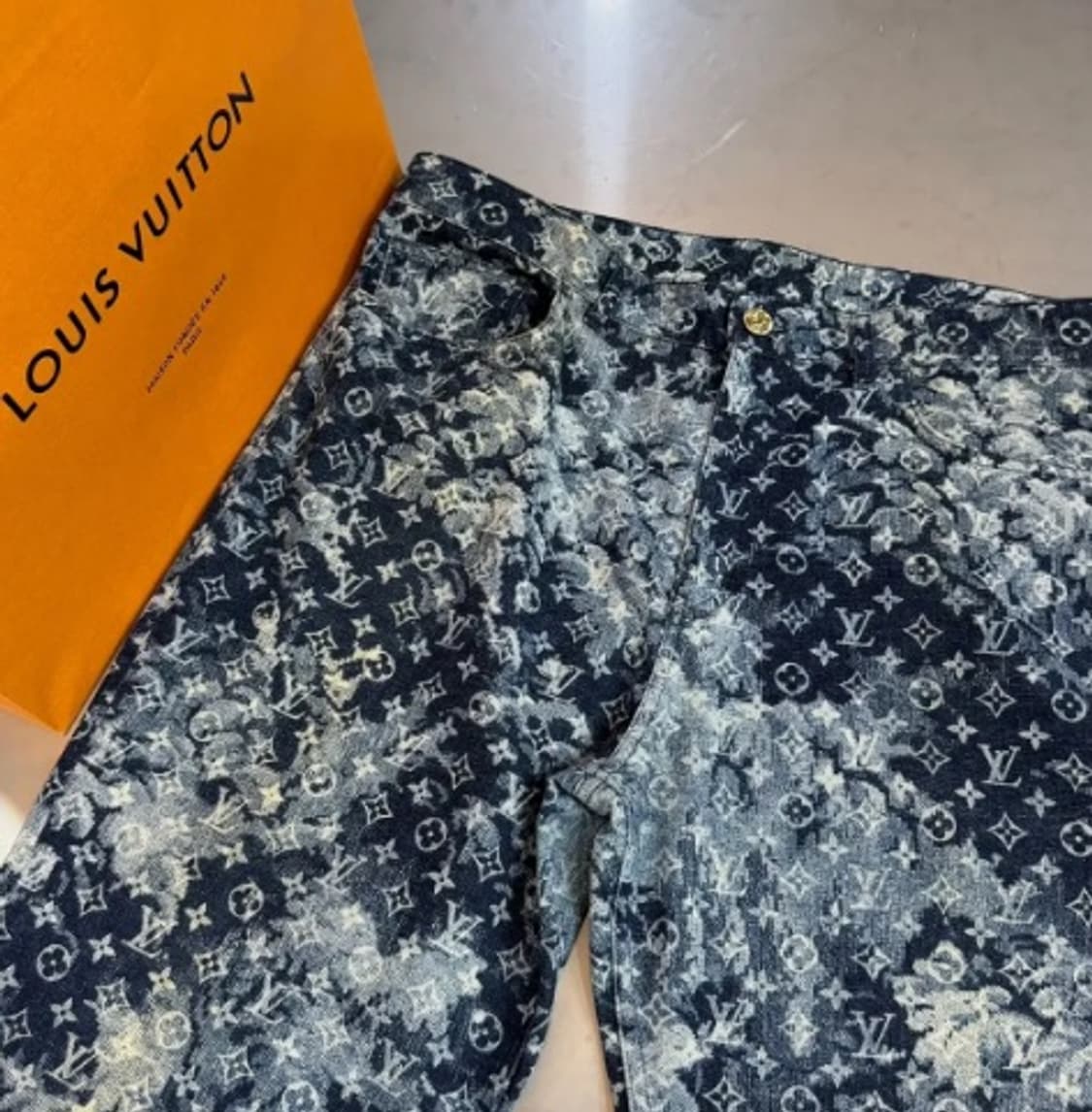 [정품] 루이비통 태피스트리 모노그램 자수 데님 스티치 팬츠 L 상품이미지1
