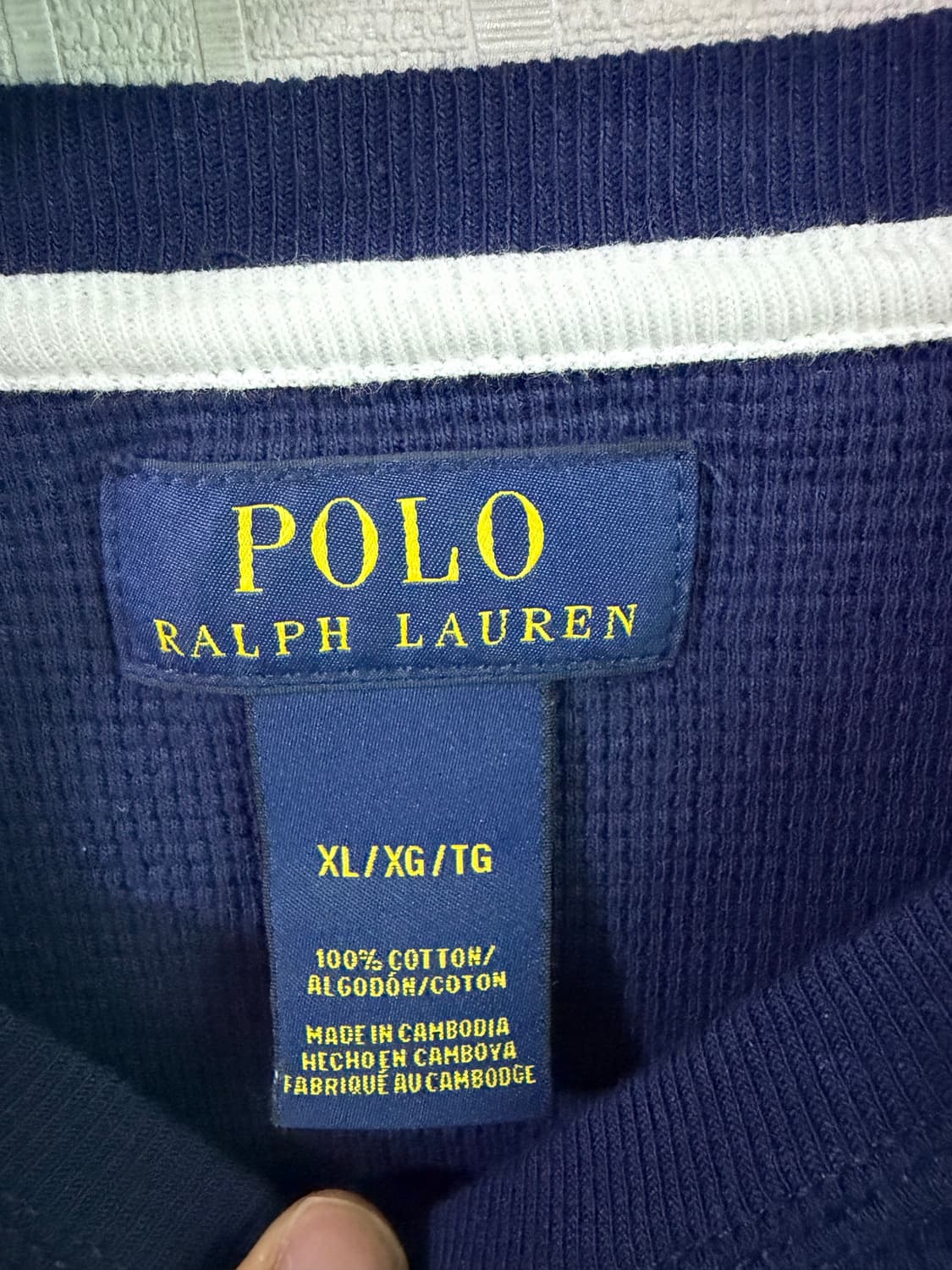 폴로 랄프로렌 와플 롱슬리브 네이비 상품이미지3
