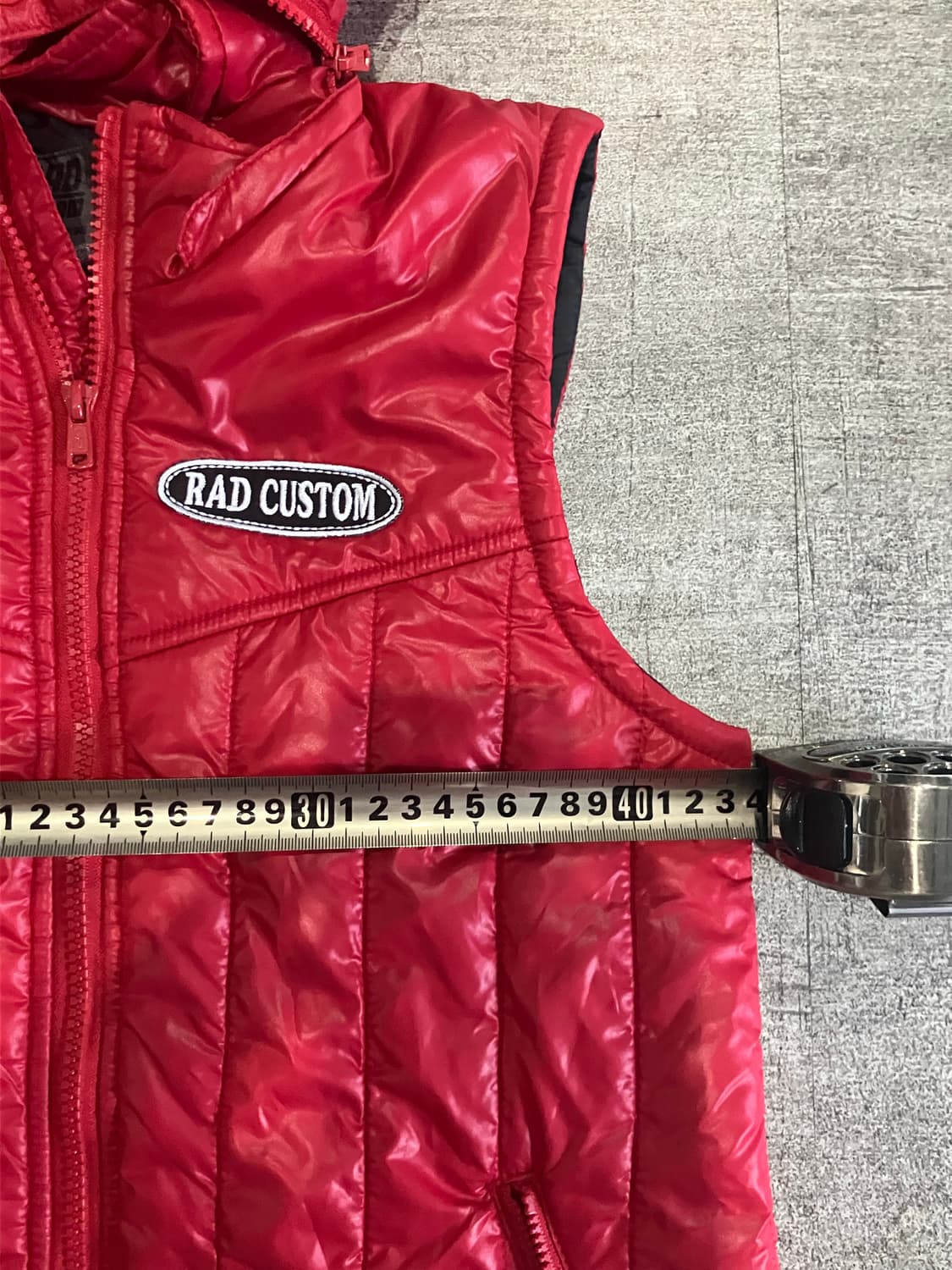 일본빈티지 Red Custom 핀터깔y2k 오리엔탈펑크 패딩베스트 상품이미지2