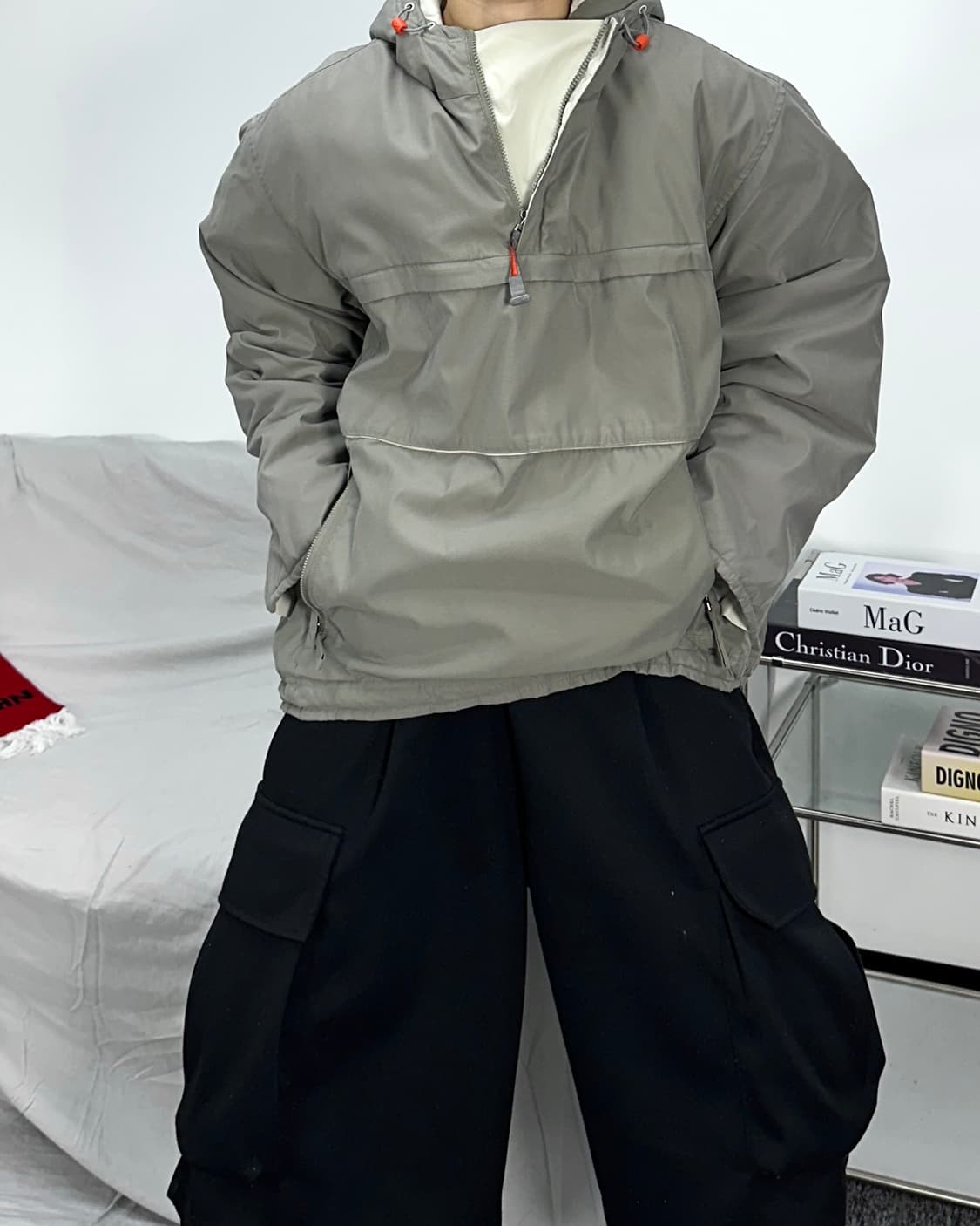 나이키 00s 카키 패딩 아노락 XL 상품이미지3