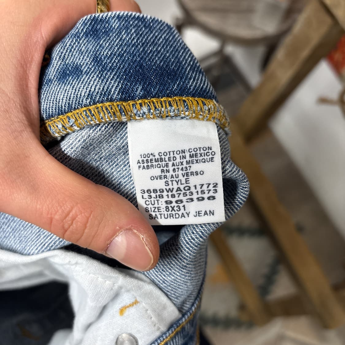 90s 폴로진스 세러데이 진 루즈 스트레이트 핏 데님팬츠 중청 N899 상품이미지8