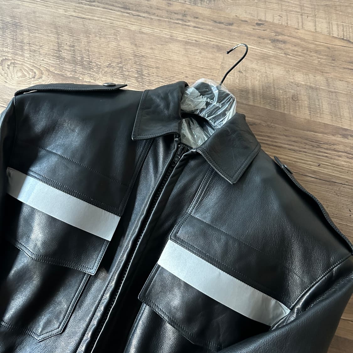 발렌시아가 파리 유니폼 레더 자켓 상품이미지6