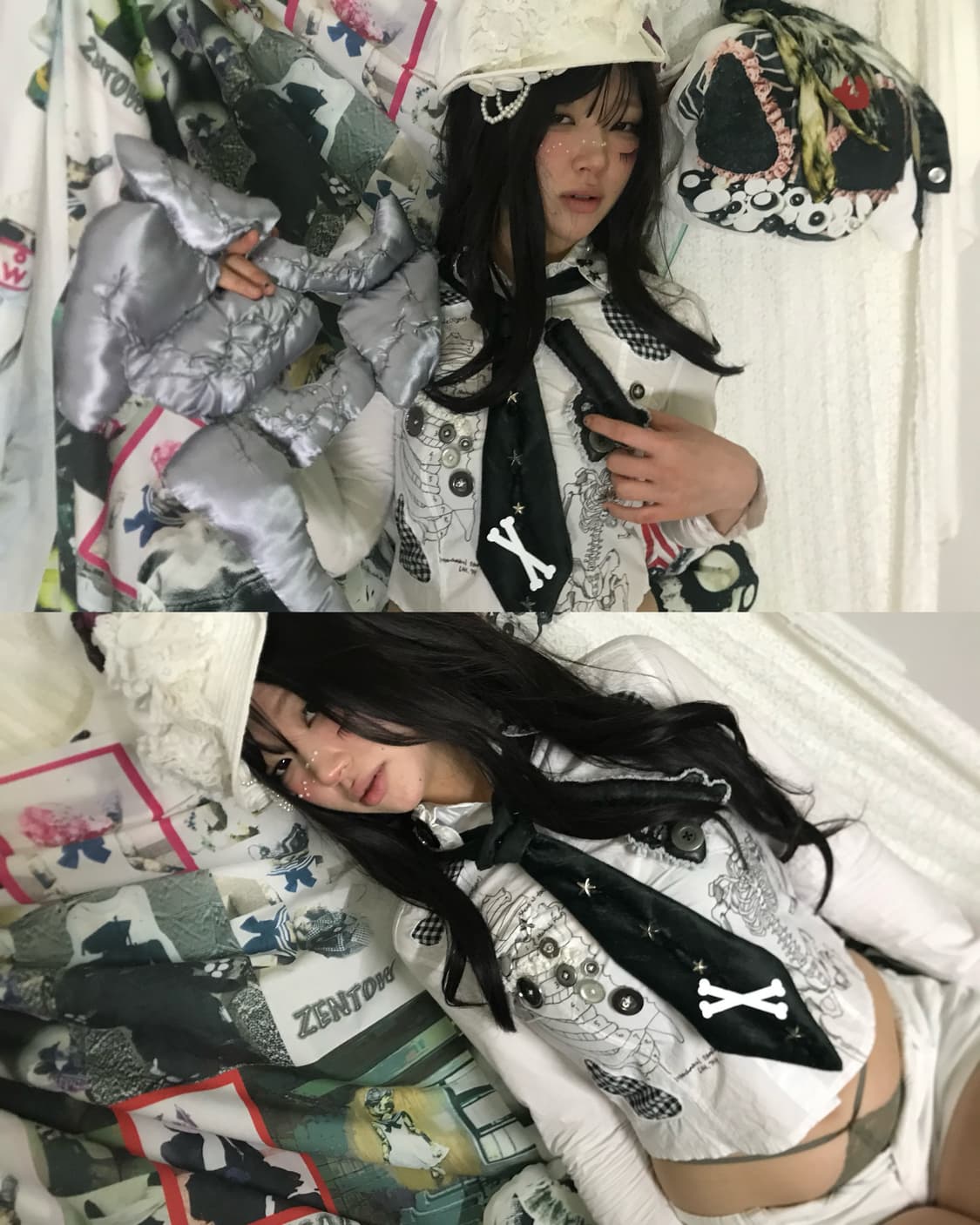 Antique pearl Cat-Ear bucket hat 상품이미지7