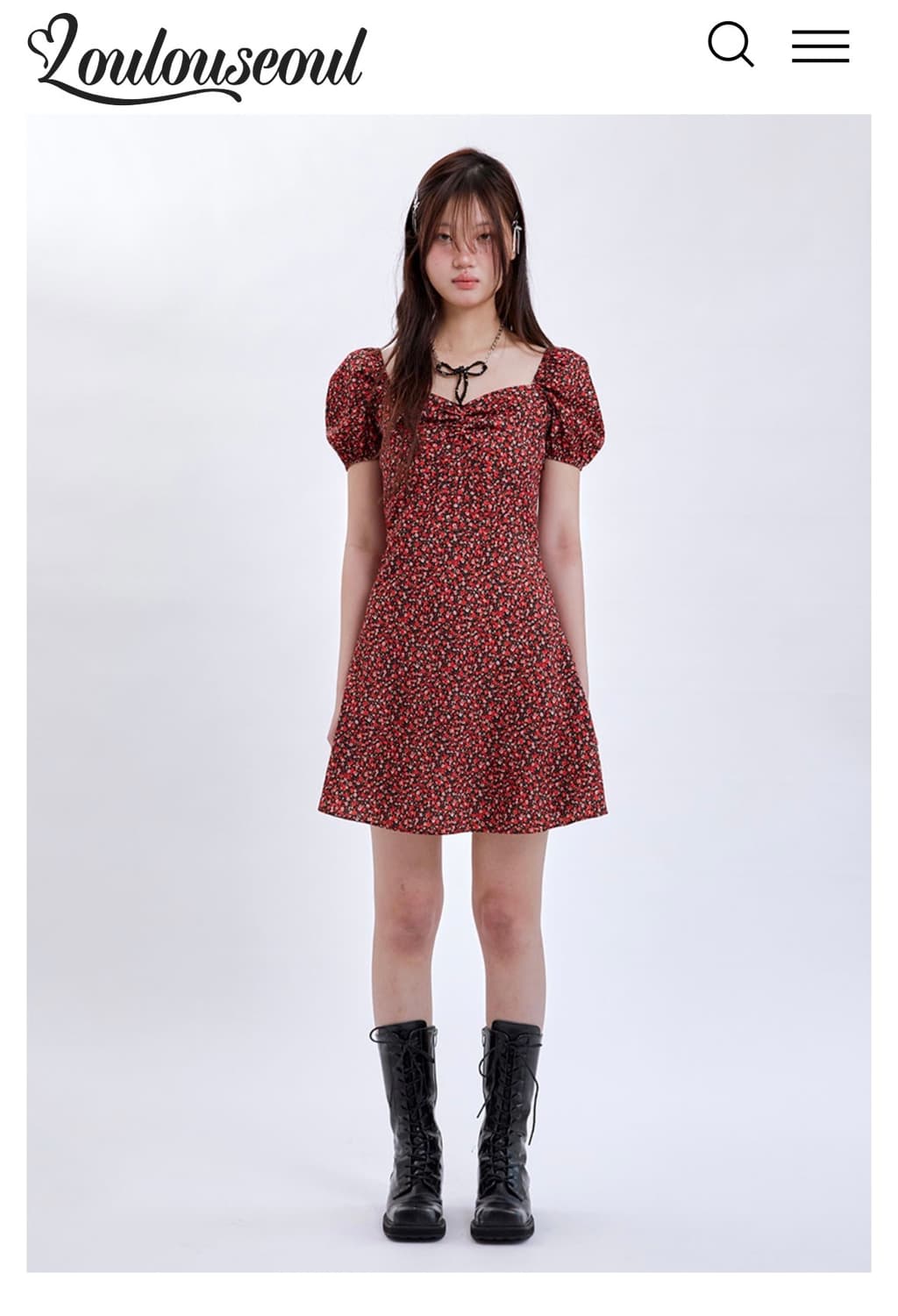 루루서울 레드 팬지 원피스 Red Pansy Dress 상품이미지5