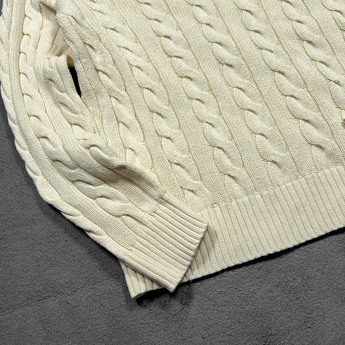 폴로 QR 아이보리 꽈배기 니트 상품이미지3