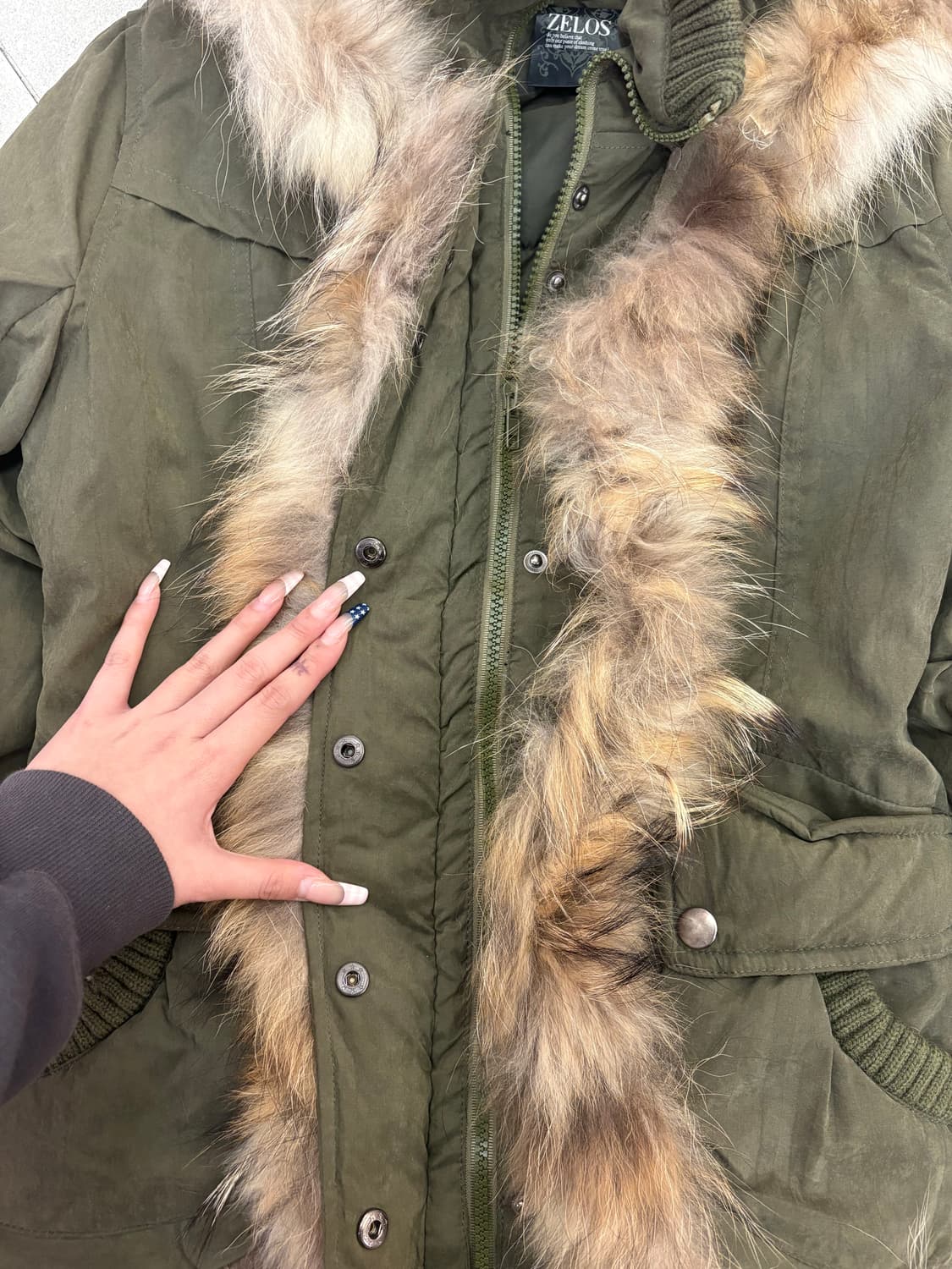 카키 퍼 투웨이 점퍼 상품이미지5