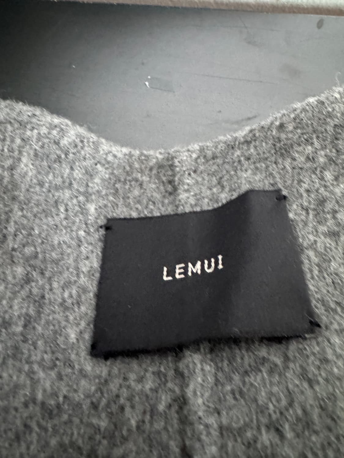 여성 르뮈 LEMUI 핸드메이드 하이넥 카라 벨티드 코트 상품이미지5