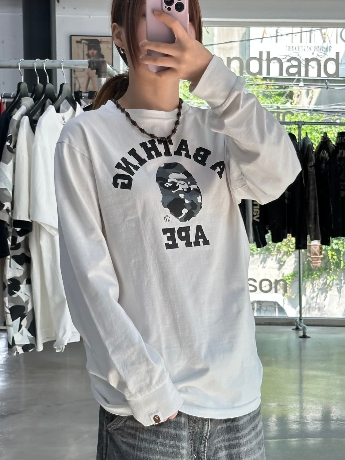 베이프 카모 컬리지 롱슬리브 긴팔티셔츠 상품이미지4