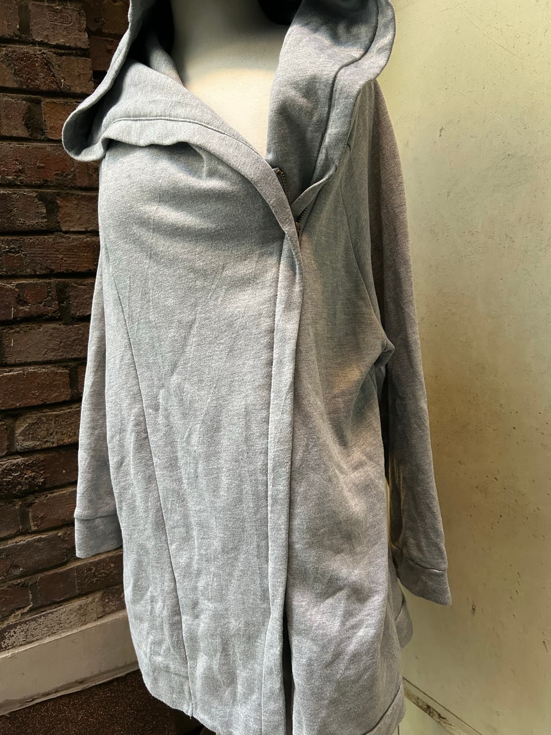 2000s JPN 드레이프 사선 스웻 후드집업  상품이미지2