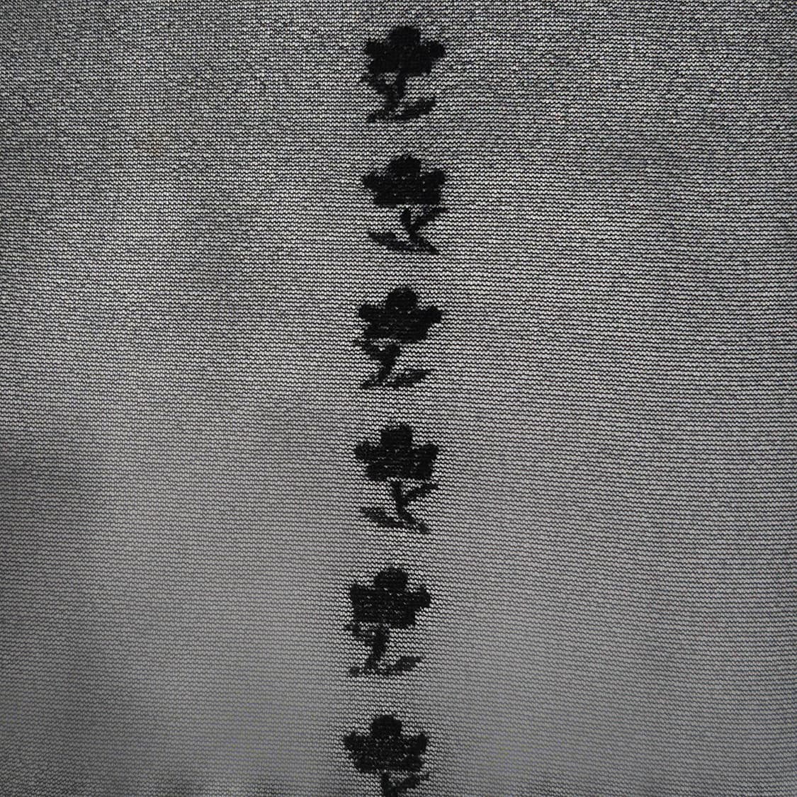 Christy 플라워 라인 패턴 시스루 블랙 팬티스타킹 상품이미지1