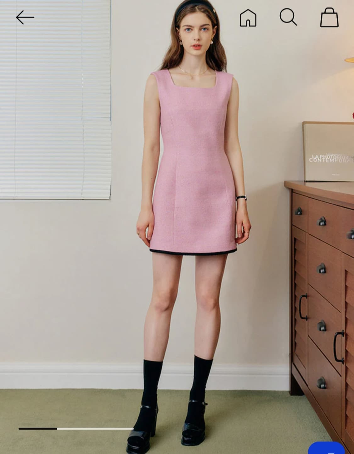 룩캐스트 핑크 트위드 미니 원피스 m사이즈 상품이미지1