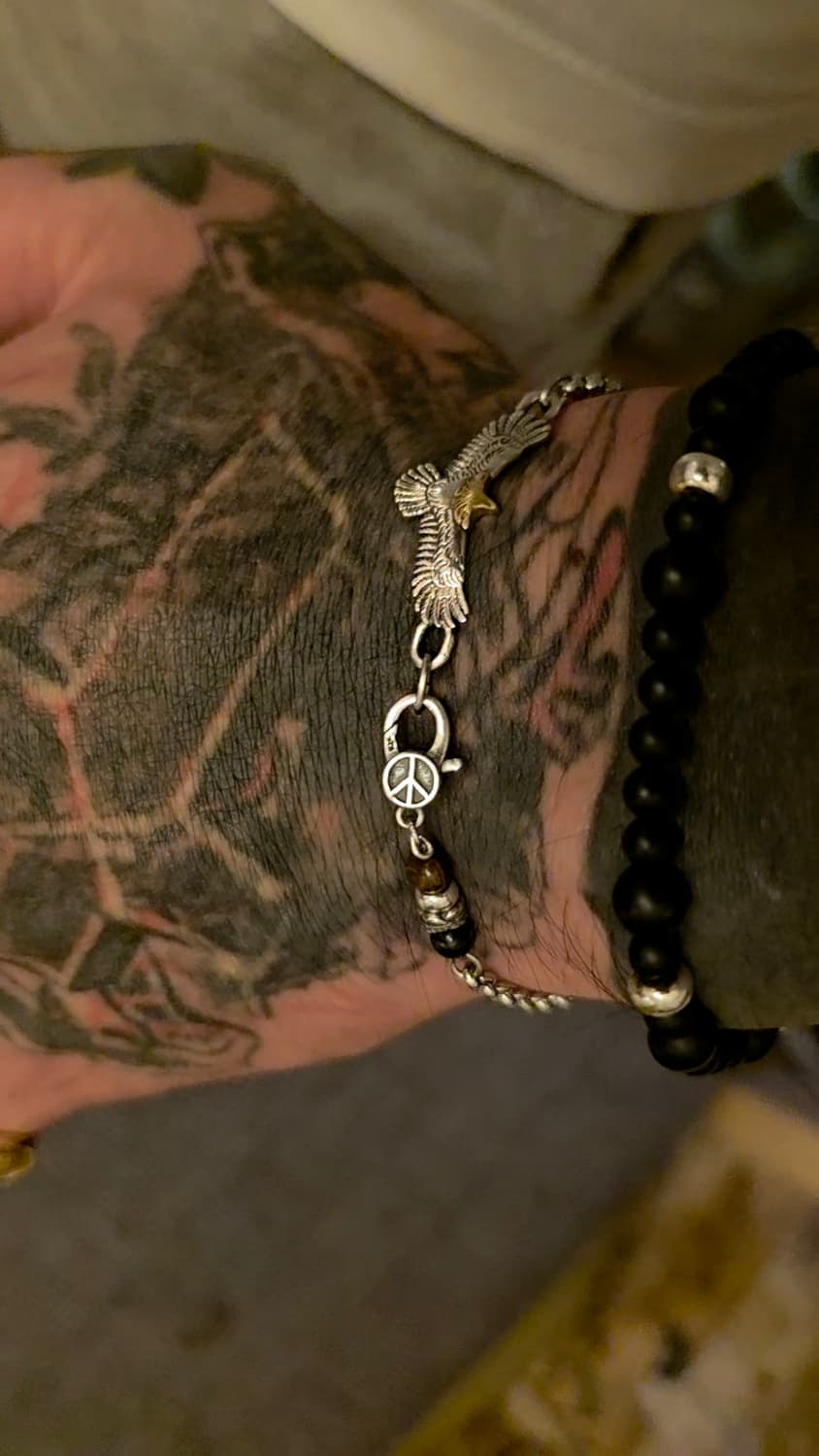 Eagle free – 블루/브라운호안석 & 실버925 포인트 체인팔찌 상품이미지7