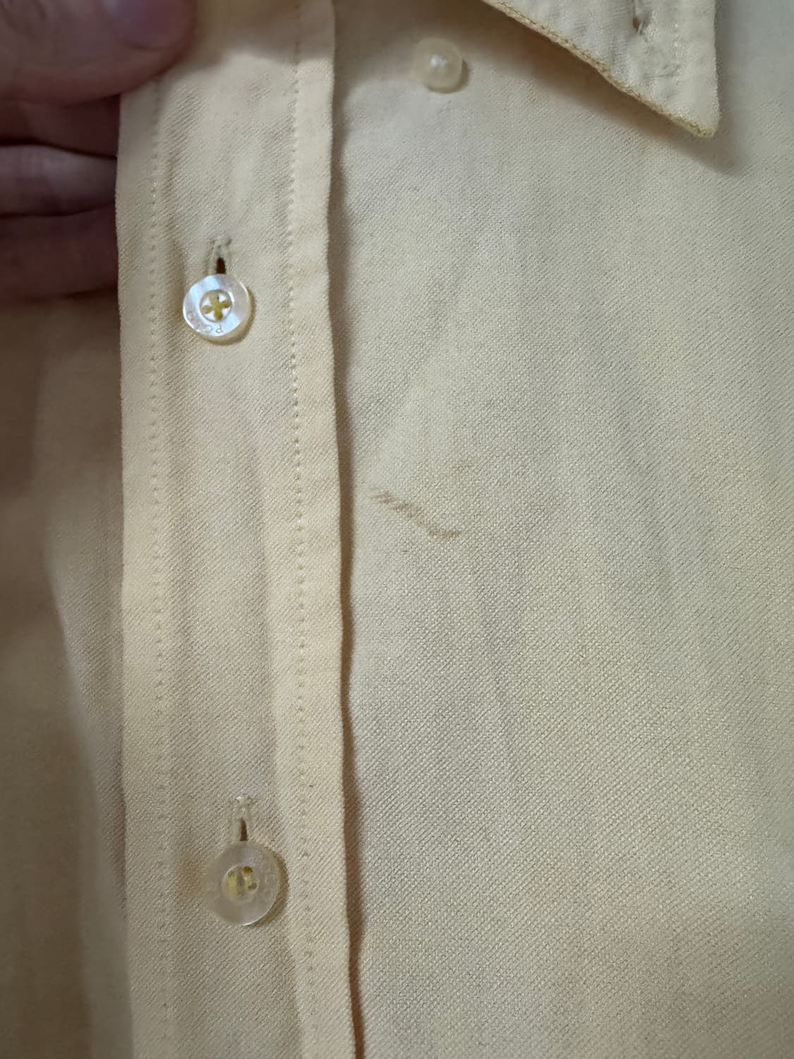 폴로 랄프로렌 솔리드 코튼 셔츠 옐로우 M 상품이미지4