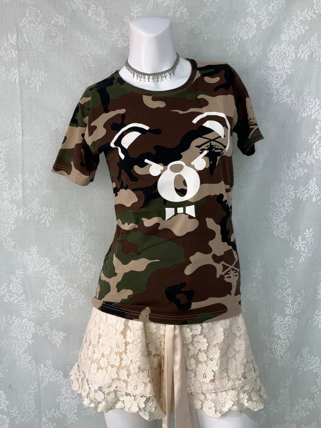 빈티지 히스테릭 글래머 밀리터리 퍽베어 반팔 1048 y2k 스트릿 갸루 상품이미지2